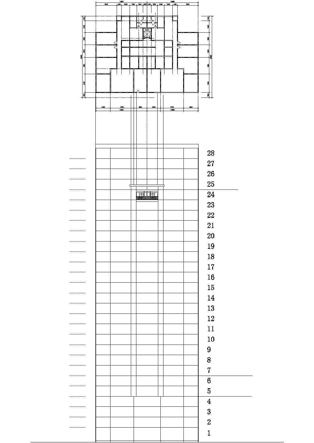 通用时代大厦全套建筑施工设计cad图纸（含效果图）