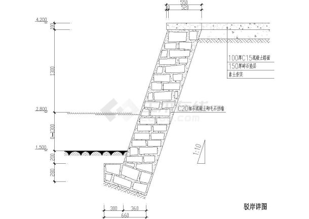 驳岸剖面图二-图二