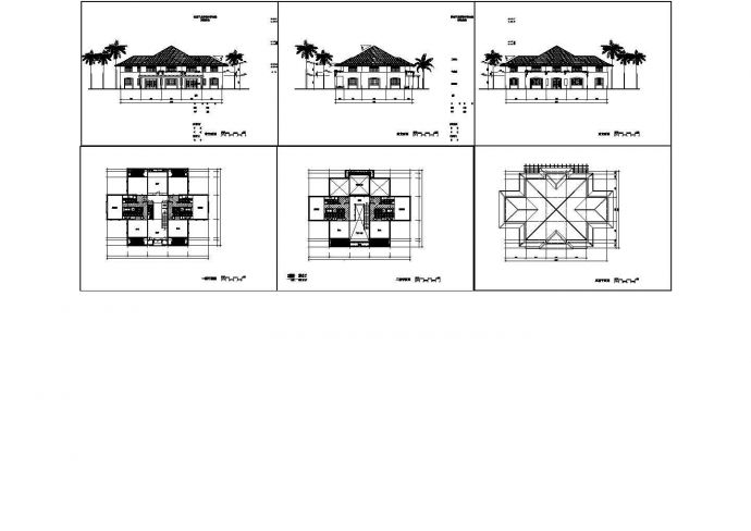 夏威夷度假三层别墅建筑施工cad图纸_图1