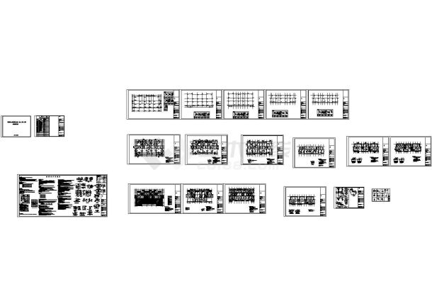 框架结构五联排别墅结构施工图CAD版-图一