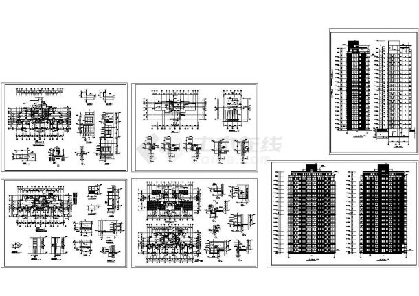 长30.54米 宽13.74米 18层1楼梯2电梯4户点式住宅楼 设计图-图一