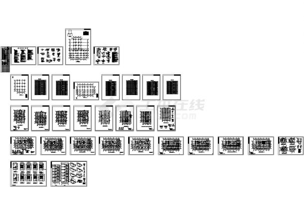 11层框架结构医院结构施工图CAD版-图一