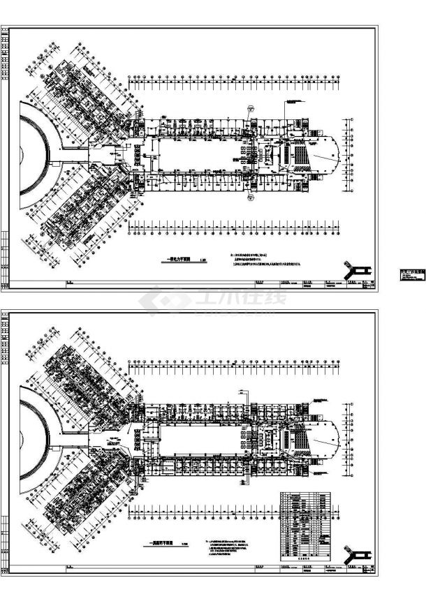 单层医院住院综合楼电气施工cad图纸-图二