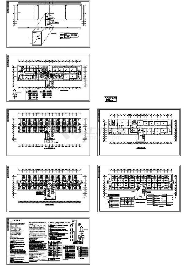 7921平方米五层医院综合楼电气施工cad图，共七张-图一