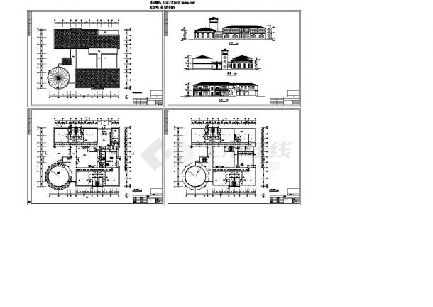 1794平方米2层幼儿园教学楼建筑设计施工cad图纸，共四张-图一