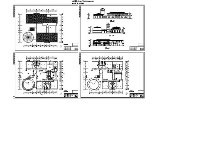 1794平方米2层幼儿园教学楼建筑设计施工cad图纸，共四张_图1