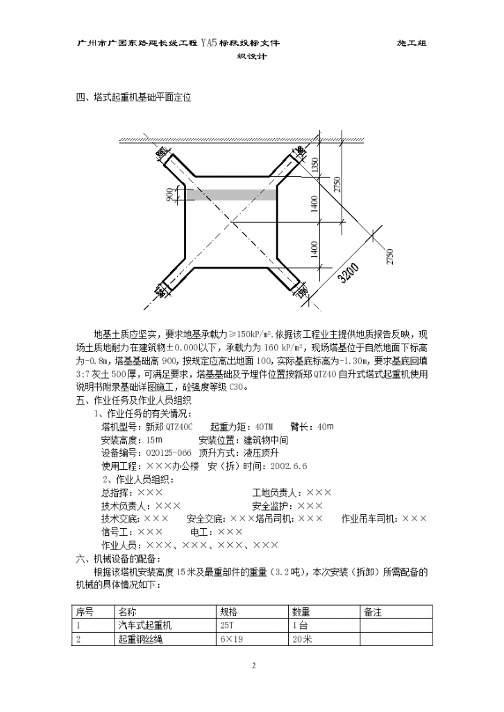 高层建筑工地塔式起重机安装（拆卸）组织设计方案-图二