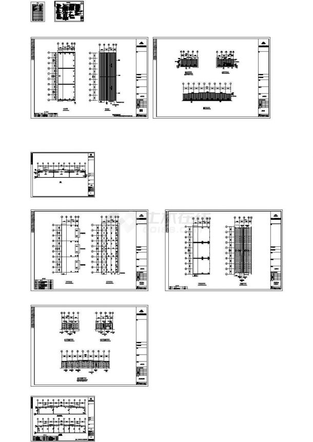 厂房设计_某轻型门式钢屋架结构工业厂房（跨距为24*3米，柱距为7米）设计cad全套结构施工图（含设计说明）-图一