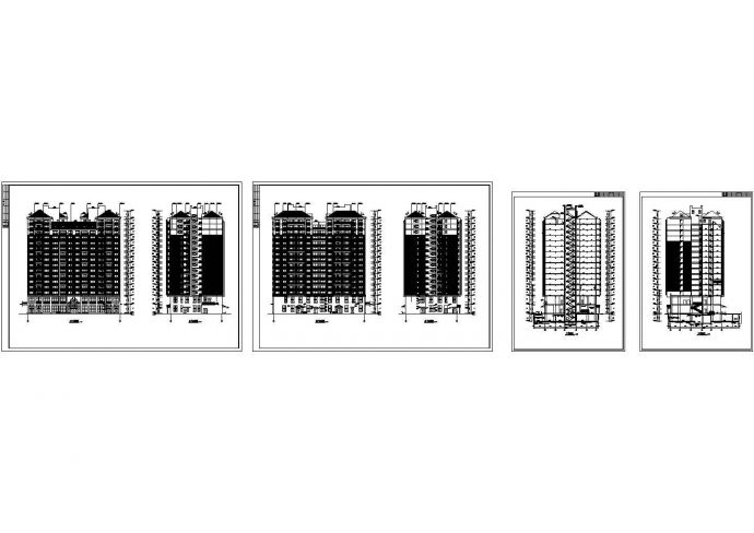 某城市湘江明珠高层住宅建筑设计cad图纸_图1
