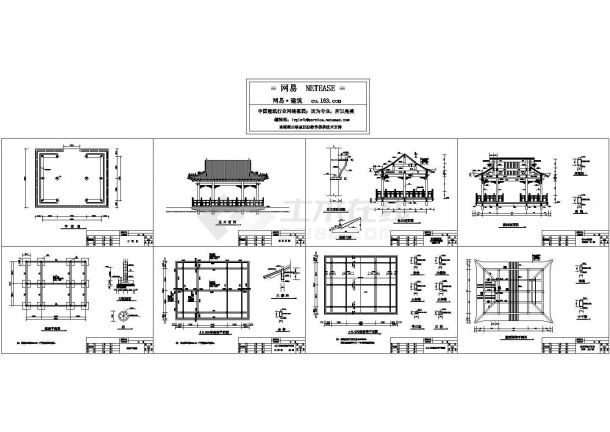 水榭设计方案施工图(CAD，8张图）-图一