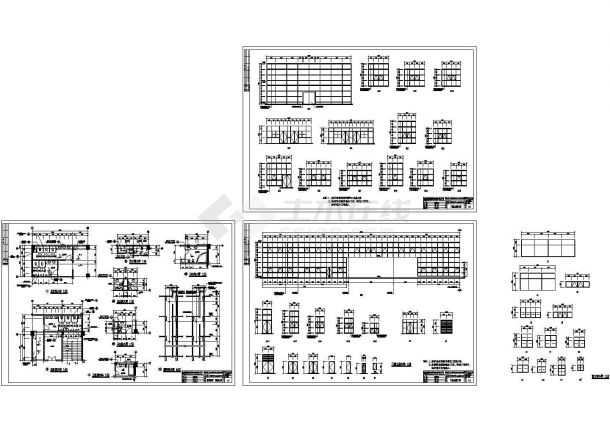 某五层新型建材科技厂房办公楼建筑施工cad图纸-图一