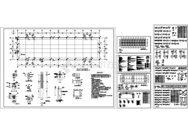 某门式刚架轻钢厂房全套结构设计cad施工图-图一