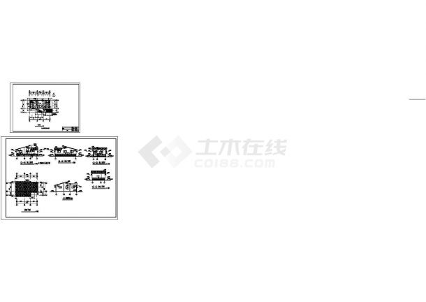 某小区花园公共厕所建筑设计cad图-图一