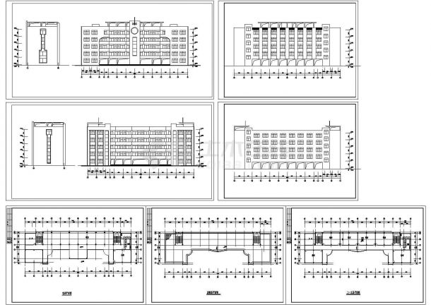 某中学五层砖混结构教学楼设计cad全套建筑方案图（标注详细）-图一