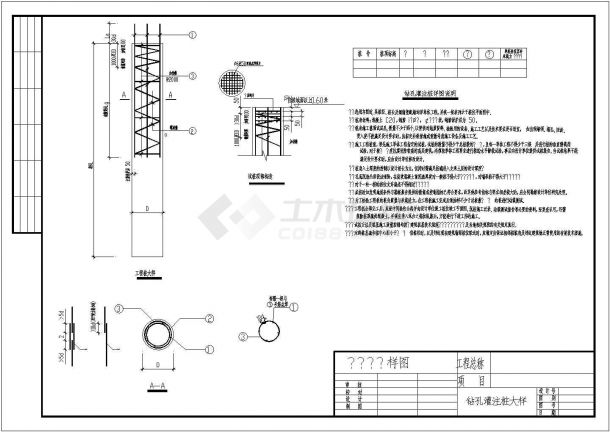 某工程钻孔灌注桩大样详细设计图-图一