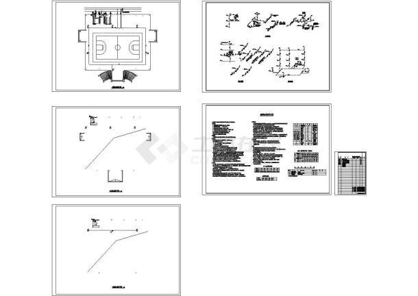 寄宿制中学风雨操场全套全专业cad施工图纸（甲级设计院设计）-图二