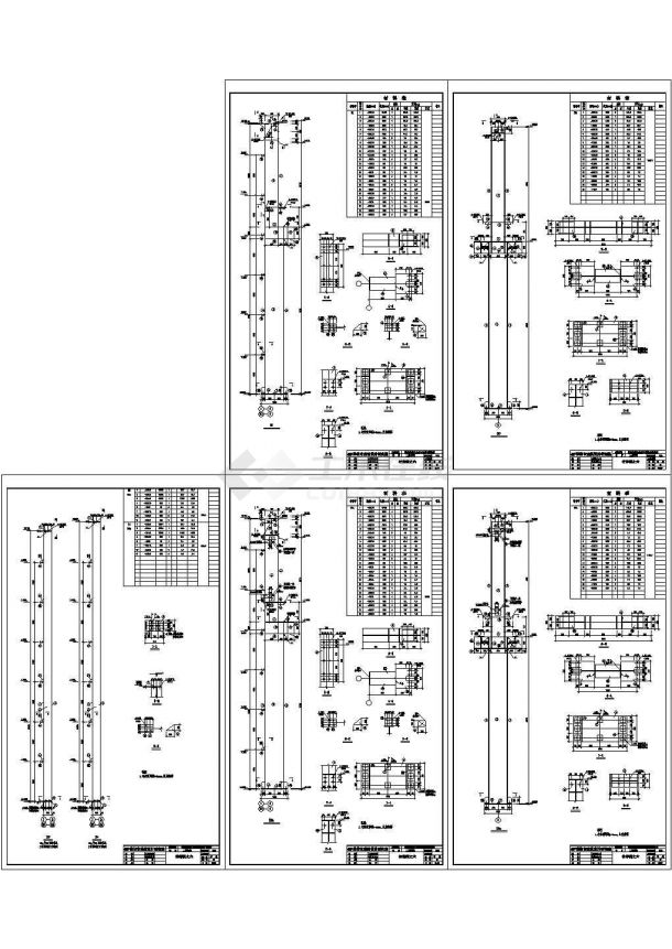 20吨吊车钢结构车间结构设计cad施工图-图二