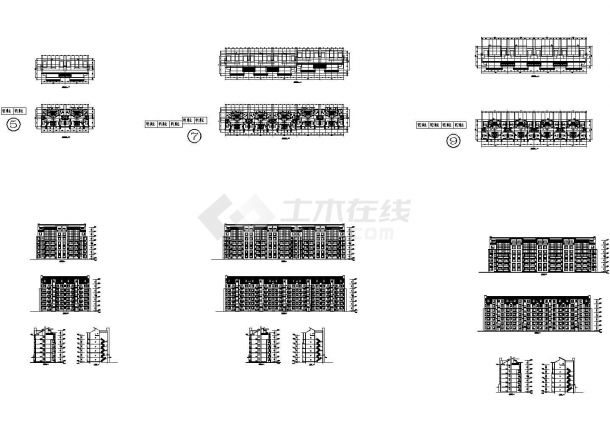 青岛石绵二厂建筑设计施工cad图纸，共十二张-图一