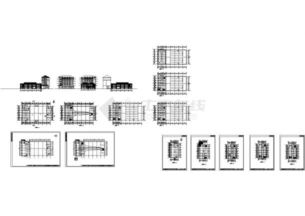 温岭电镀工业园厂房建筑设计施工cad图纸，共二十一张-图二