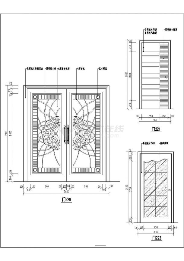 某各类装饰CAD设计构造完整节点门集-图二