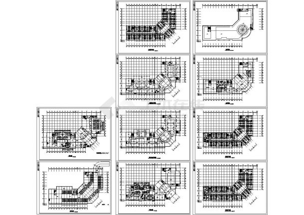 某县城9层大酒店建筑设计CAD图纸（含地下停车场设计）-图一