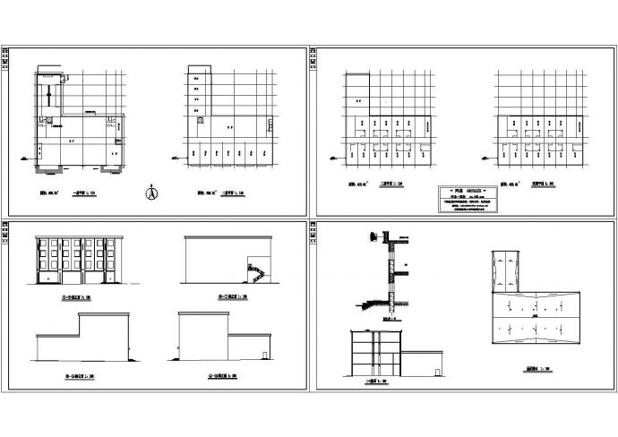 4层招待所建筑设计CAD扩出图（含屋面排水设计）_图1