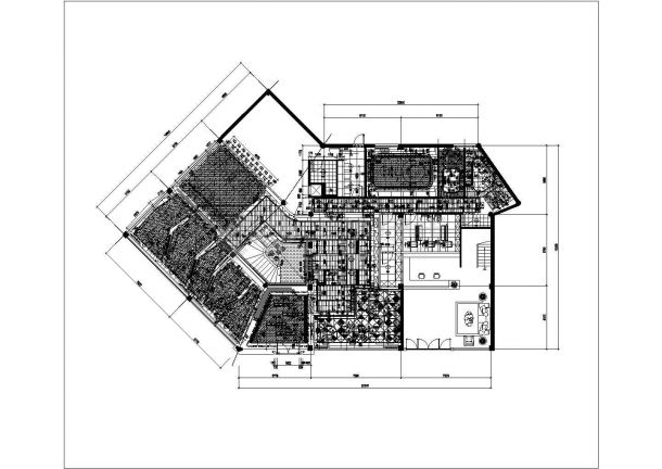 某餐厅CAD设计构造节点完整一层平面-图一