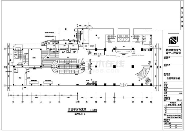 某东莞东海龙湾大酒店CAD首层设计构造平面图-图一