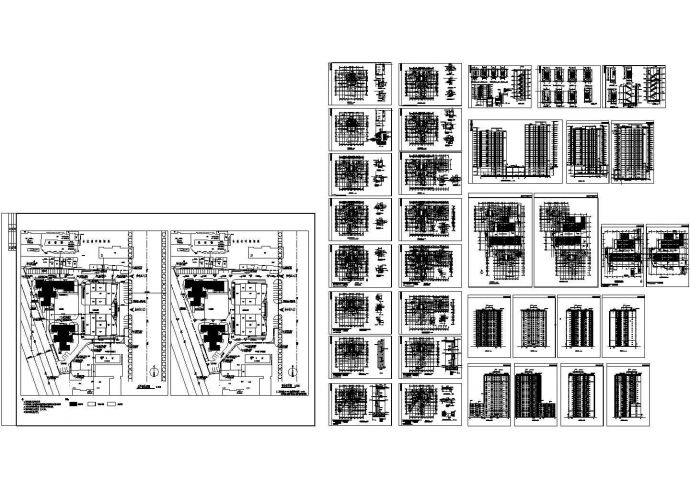某高层文教大院住宅楼建筑设计cad全套施工图（标注详细）_图1