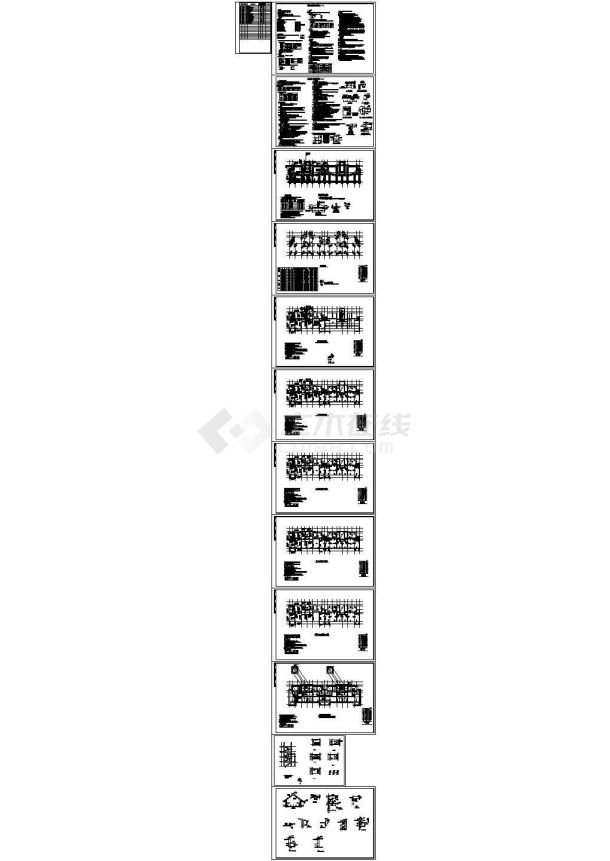 宁夏六层框架结构住宅楼结构设计图-图一