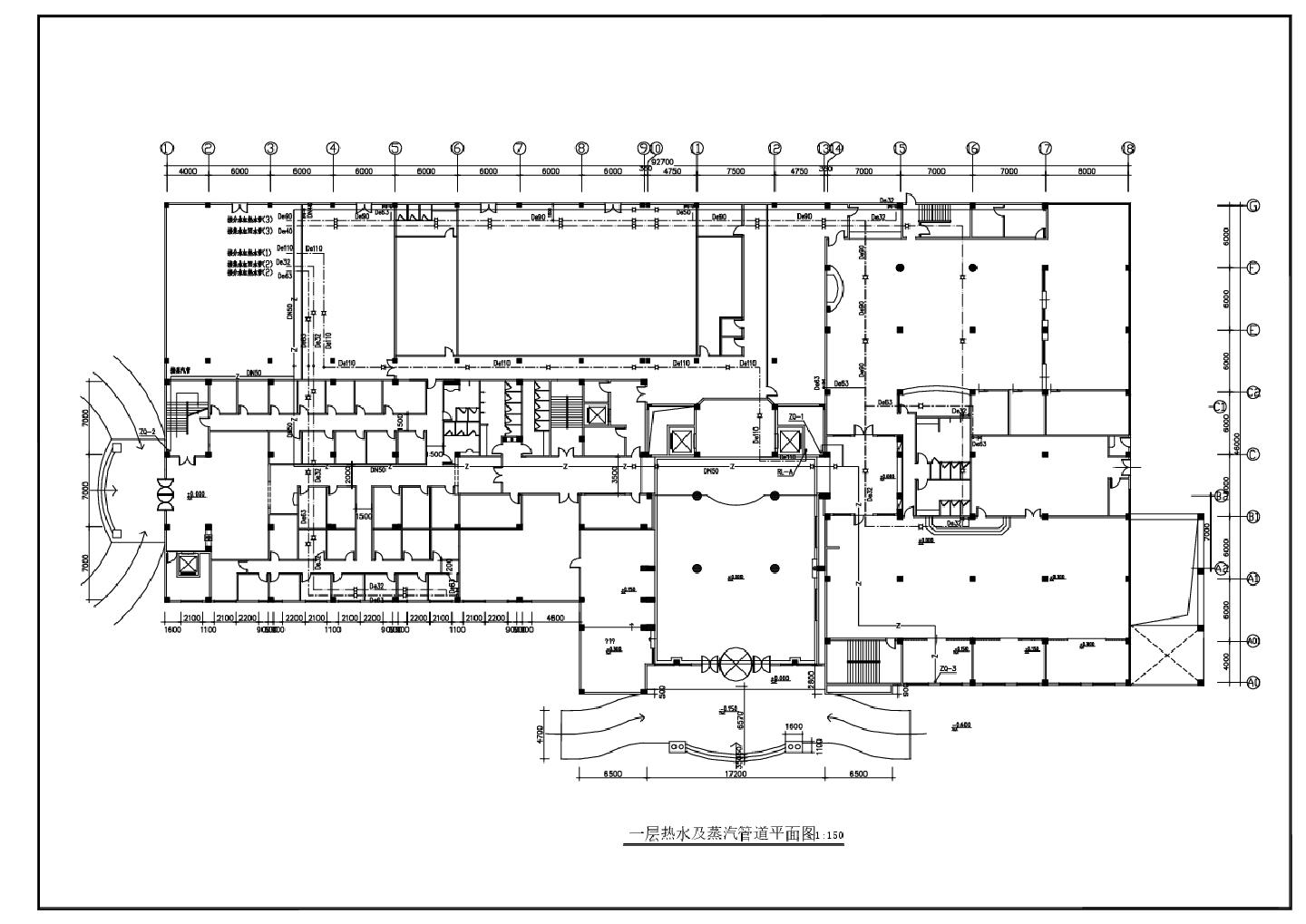 酒店给排水及消防全套施工CAD图