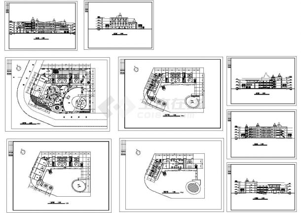 某幼儿园四层砖混结构教学楼设计cad建筑方案图纸（标注详细）-图一