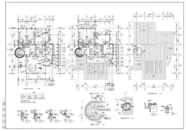 藏式别墅建筑施工CAD图-图二