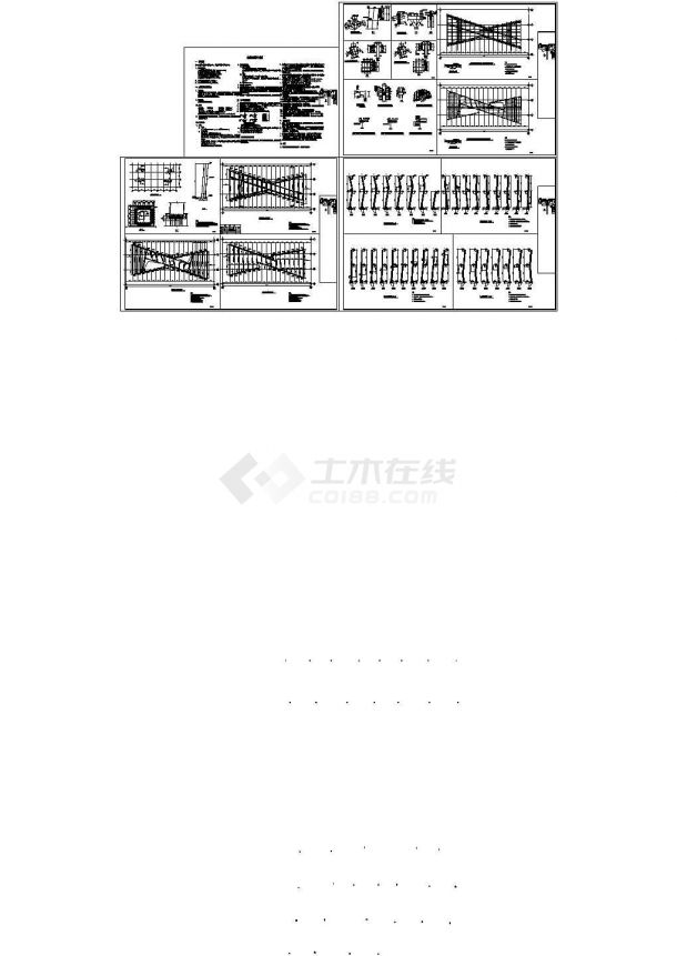 钢结构连廊结构详细CAD施工图-图一