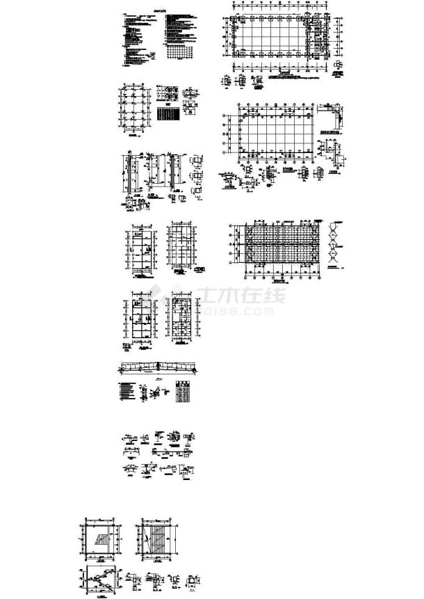 厂房结构详细设计cad施工图-图二