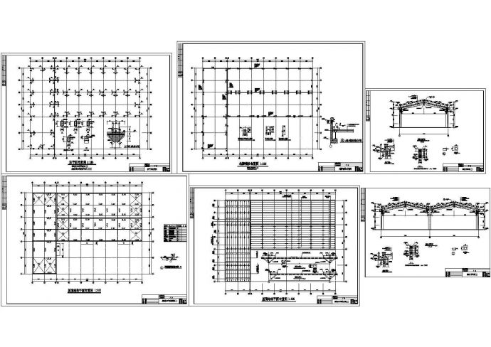 某钢混结构厂房详细设计cad施工图纸_图1