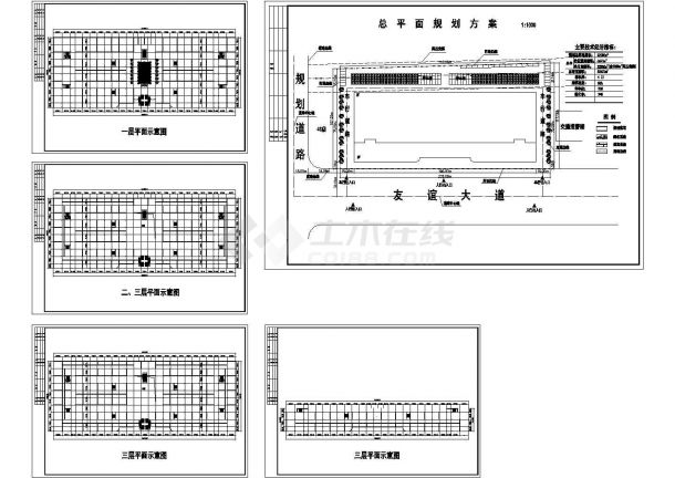 建材广场建筑施工CAD方案设计图带效果图-图一
