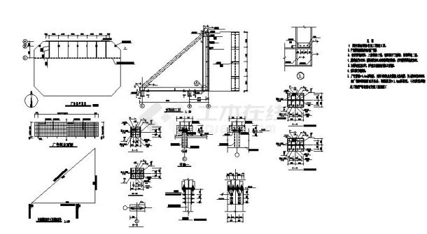 某支架广告牌节点构造设计施工详图-图二