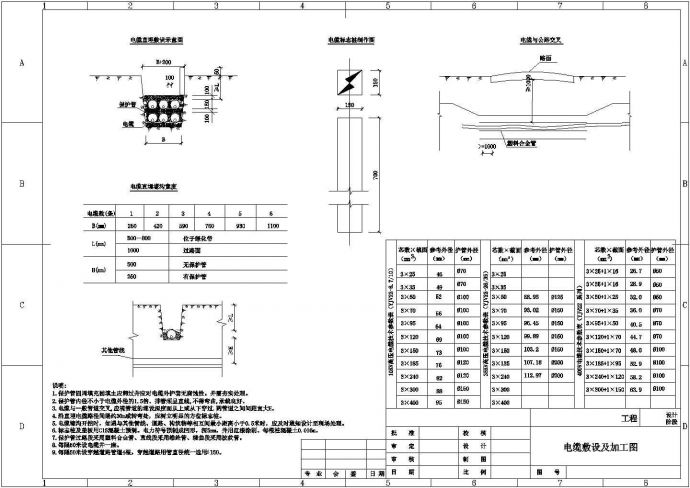 电力电缆敷设CAD详图_图1
