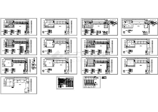 某六层中学教学楼电气施工cad图(含强电图)-图二