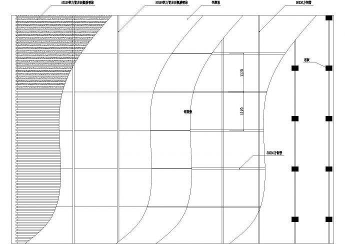 干挂铝方管解剖图CAD施工图设计_图1
