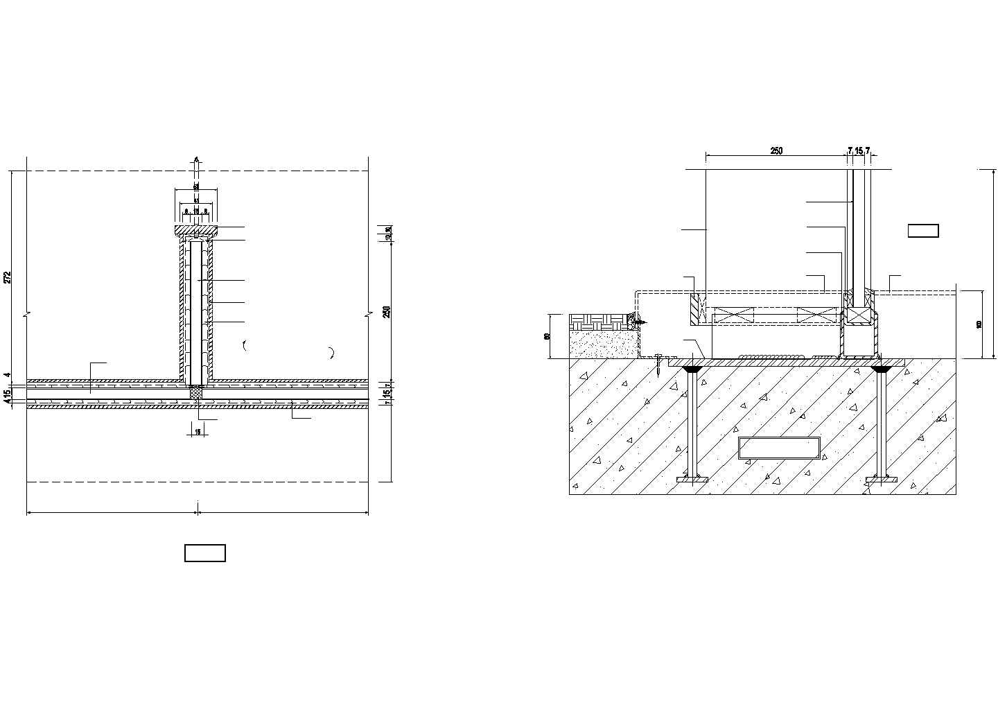 点式幕墙钢节点全玻节点CAD施工图设计