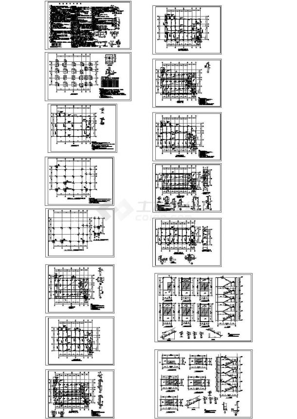 办公楼设计_某框架结构办公楼结构CAD图纸设计-图一