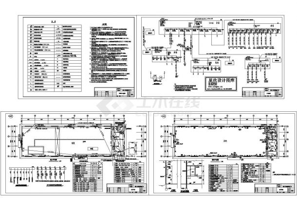 厂房设计_某钻井工艺研究院设备厂房电气施工cad图(含强电设计)-图一