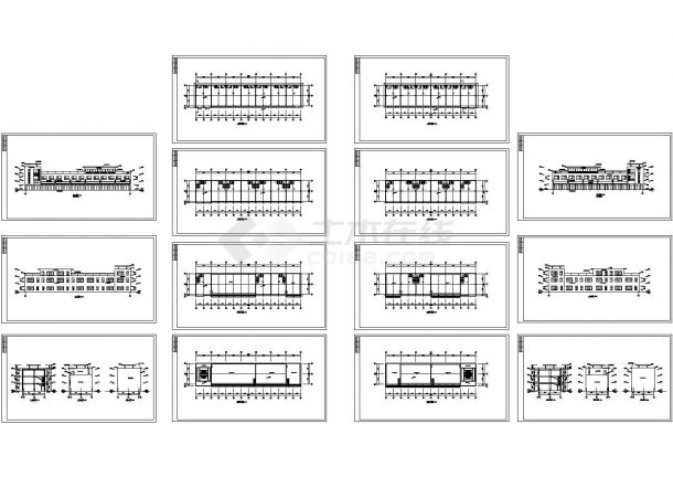 三层徽派古建筑设计建筑施工cad图纸，共十四张-图二