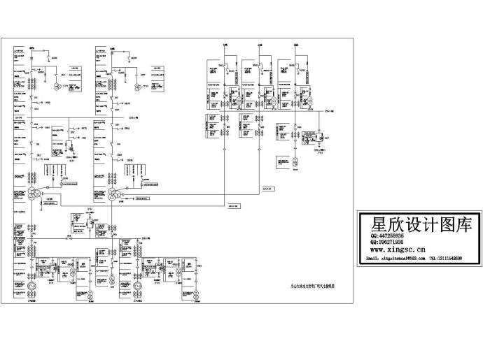 乐山大沫水力发电厂电气主接线设计cad图纸_图1
