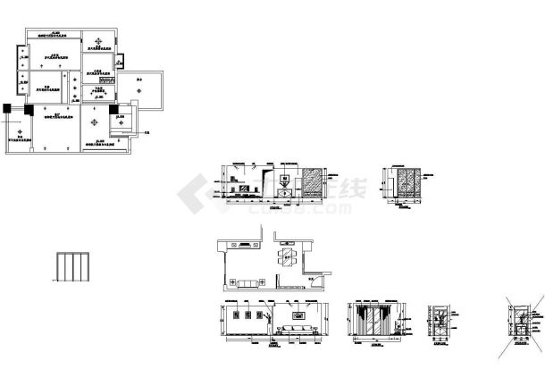 某花园住宅户型室内装修设计cad全套施工图（甲级院设计）-图二
