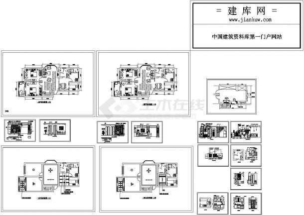 某二层复式房室内装修设计cad全套施工图（甲级院设计）-图一