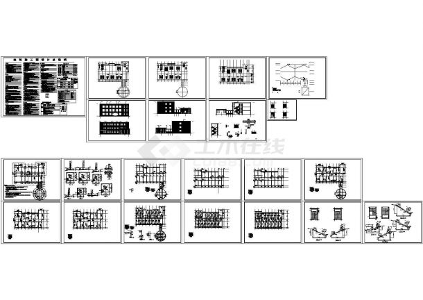 办公楼设计_某三层社区服务中心办公楼建筑设计cad全套施工图（含设计说明，含结构设计）-图一