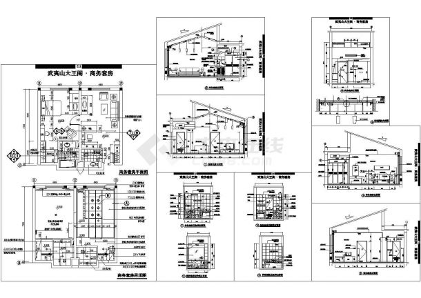 [武夷山]某商务套房室内装修设计cad全套施工图（甲级院设计）-图一